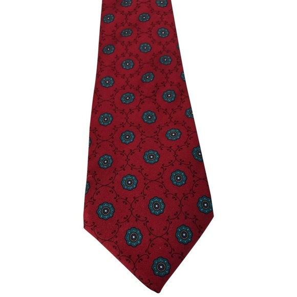 Dior Other - Dior Red Christian Vintage Printed Silk Tie